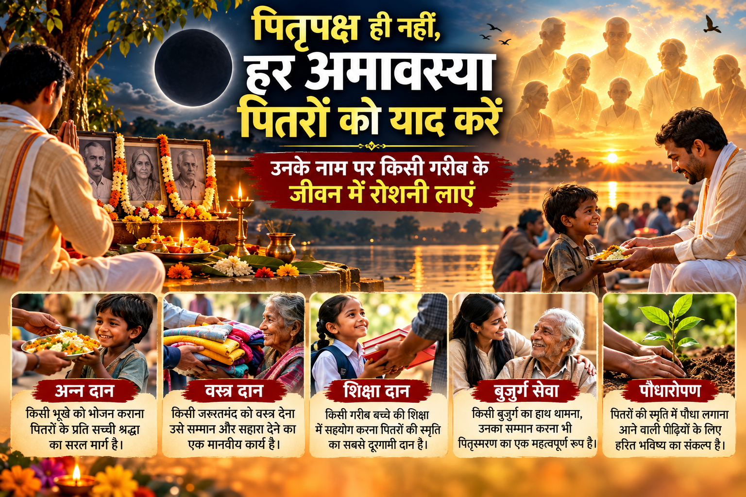 पितृपक्ष ही नहीं, हर अमावस्या पितरों को याद करें, उनके नाम पर किसी गरीब के जीवन में रोशनी लाएं